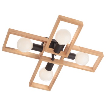 Lustra Redo Timber, negru, lemn natur, 4XE27, 01-1969, 60W Lustra Redo Timber, negru, lemn natur, 4XE27, 01-1969, 60W