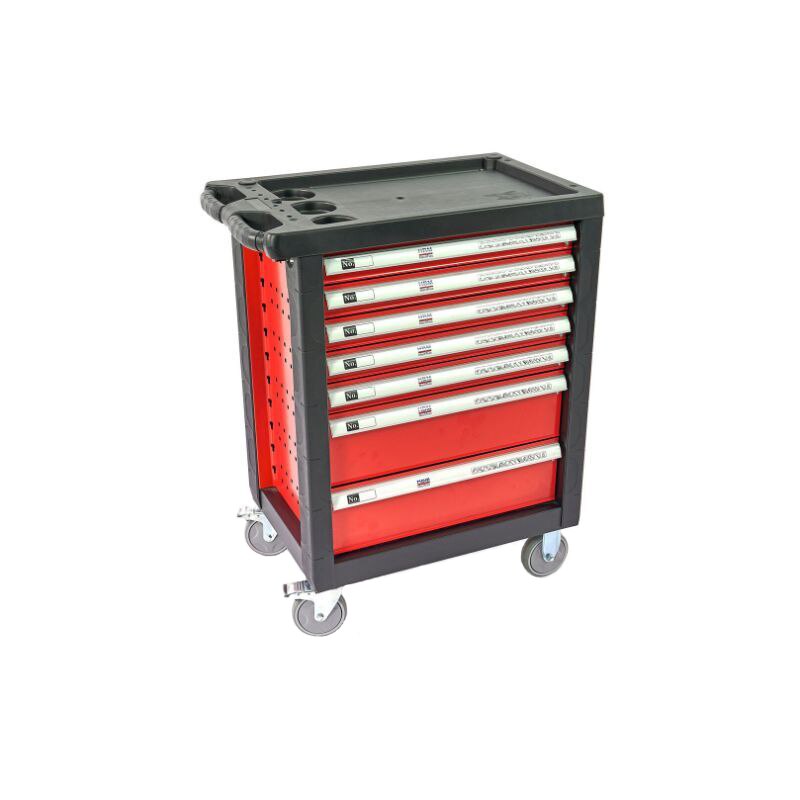 Dulap scule echipat, HBM, 196 piese, Rosu, 78 x 48 x 105 cm