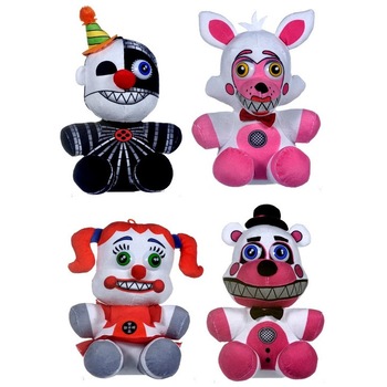 Set 4 x Jucarie plus 25 cm, FNAF - Sister Location (Freddy, Foxy Mangle, Phantom, Baby), Five Nights at Freddy's, Multicolor Set 4 x Jucarie plus 25 cm, FNAF - Sister Location (Freddy, Foxy Mangle, Phantom, Baby), Five Nights at Freddy's, Multicolor