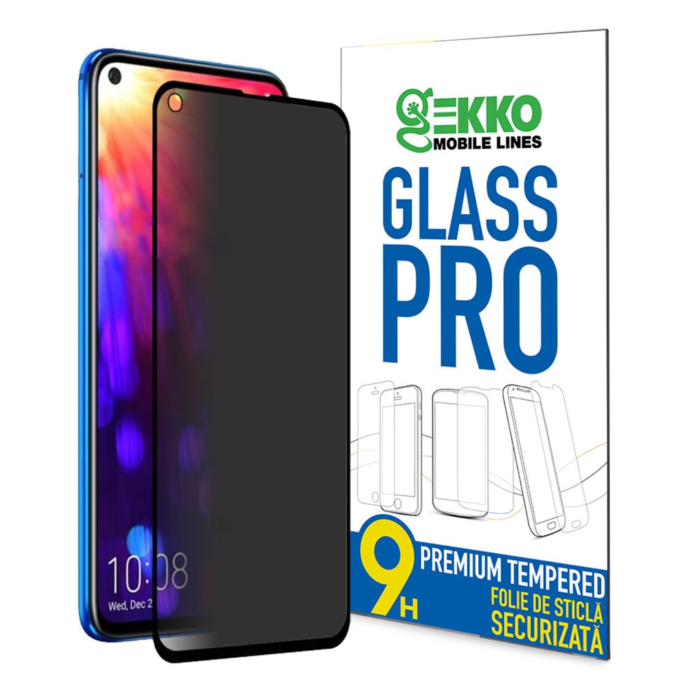 Advance personality Flat Folie sticla privata Huawei Nova 5T - PRIVACY Tempered Glass, Full Glue, 6D  Tehnology - Gekko Mobile - eMAG.ro