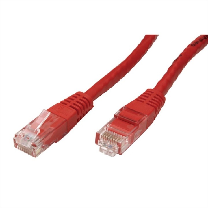 Лан Кабел 15м. за Интернет мрежа Roline UTP Cat. 6a Patch cable дебел екраниран червен up to 10GB Gigabit Lan. 15m