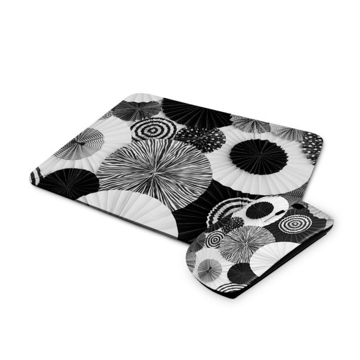 Absztrakt mintás vezetéknélküli egér és egérpad 6