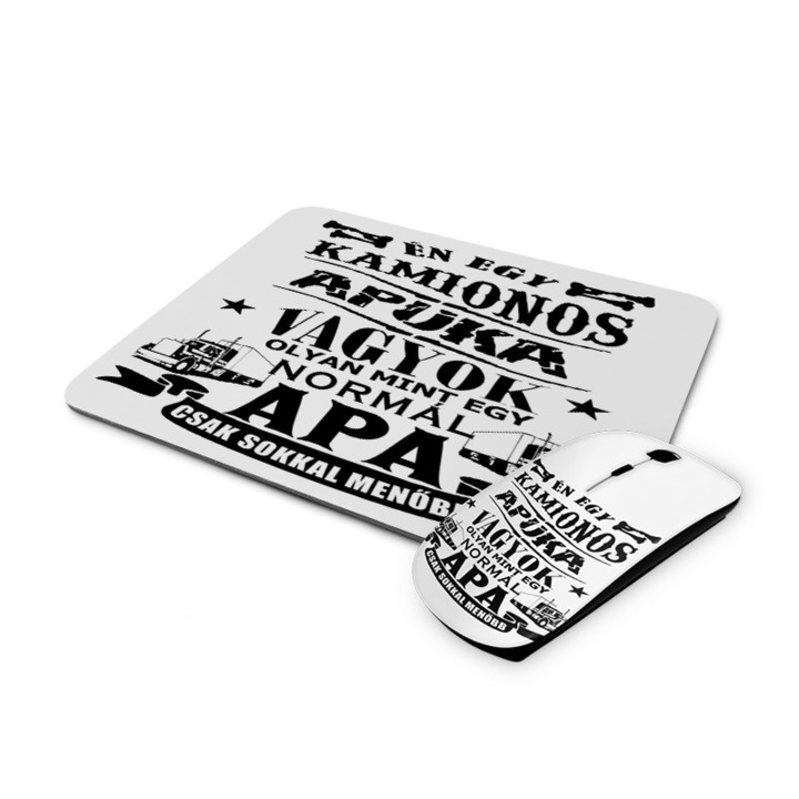 Kamionos apuka mintás vezetéknélküli egér és egérpad 2