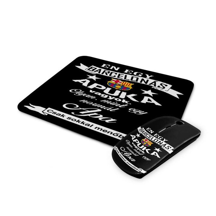 Barcelonás apuka mintás vezetéknélküli egér és egérpad 2