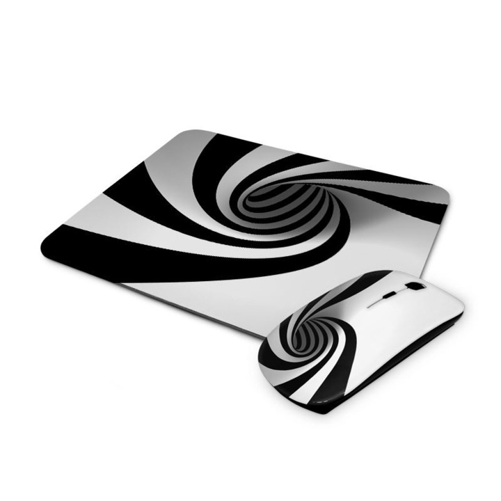 Absztrakt mintás vezetéknélküli egér és egérpad 2