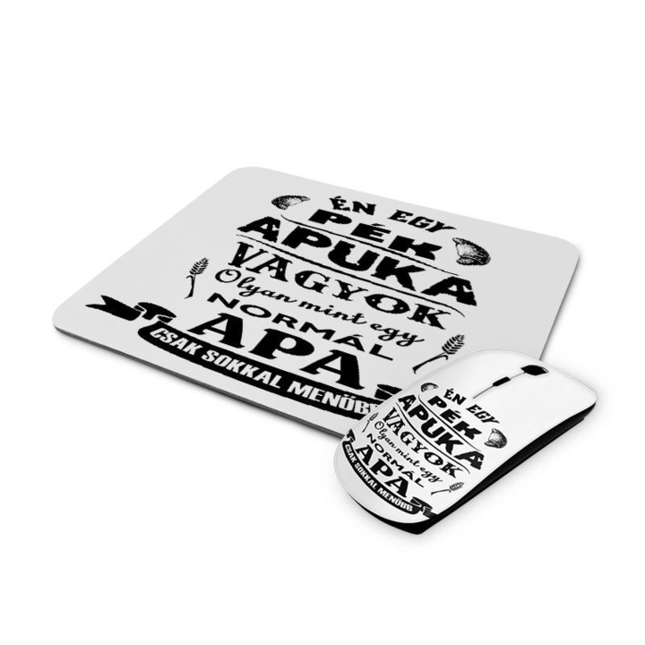 Pék apuka mintás vezetéknélküli egér és egérpad