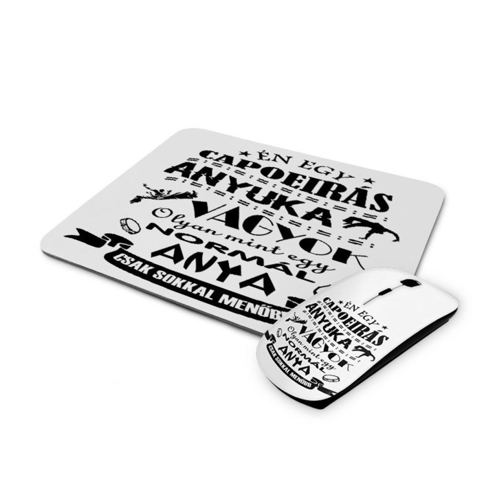 Capoeirás anyuka mintás vezetéknélküli egér és egérpad