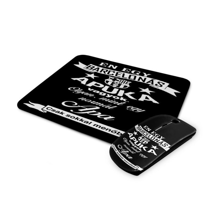 Barcelonás apuka mintás vezetéknélküli egér és egérpad 1