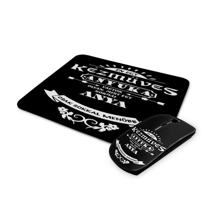 Kézműves anyuka mintás vezetéknélküli egér és egérpad