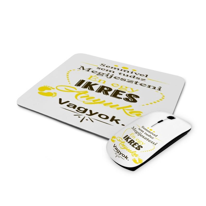 Ikrekes anyuka mintás vezetéknélküli egér és egérpad