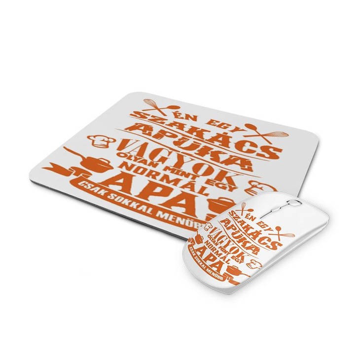 Szakács apuka mintás vezetéknélküli egér és egérpad 1