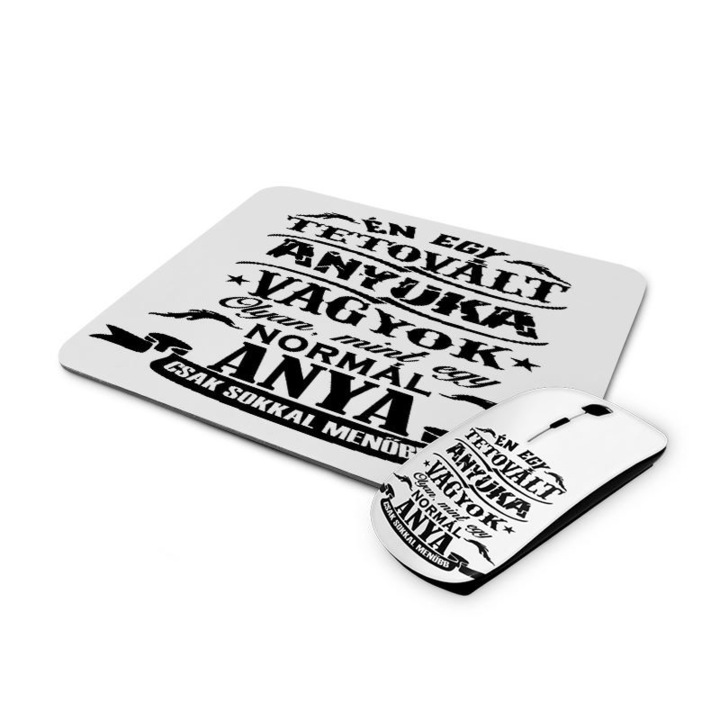 Tetovált apuka mintás vezetéknélküli egér és egérpad 1