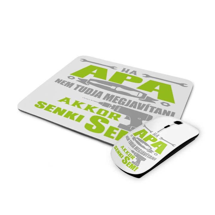 Szerelő apuka mintás vezetéknélküli egér és egérpad