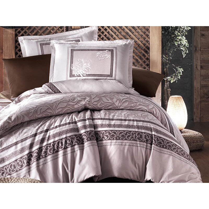 Lenjerie de pat dublu, 4 piese, Clasy model Sierra Antracit , bumbac 100%