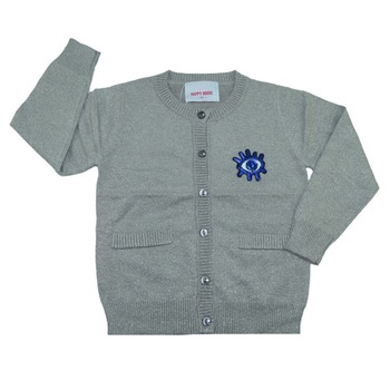 Cardigan maneca lunga fetite Happy House BL-259G, Gri Cardigan maneca lunga fetite Happy House BL-259G, Gri