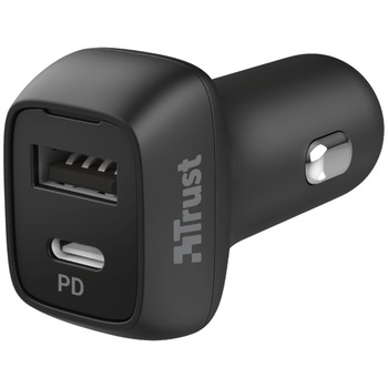 Incarcator auto Trust Qmax, USB Type C, 30W, Power Delivery, Black Incarcator auto Trust Qmax, USB Type C, 30W, Power Delivery, Black