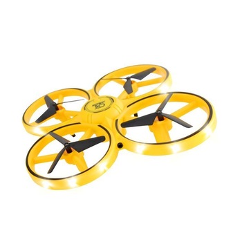 Drona Elicopter cu Inductie, Control prin Gesturi, Telecomanda tip Ceas, Rotire 360 Grade, Leduri Incorporate, Galben Drona Elicopter cu Inductie, Control prin Gesturi, Telecomanda tip Ceas, Rotire 360 Grade, Leduri Incorporate, Galben