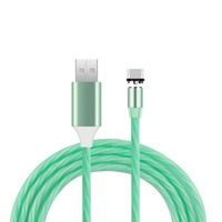 cablu de incarcare cu flux luminos verde evt premium magnetic usb-c conector metalic din aluminiu invelis protector din tpe pentru telefon sau tableta android usb usb-c 5v 2a 1m led verde imagen 51_0_
0