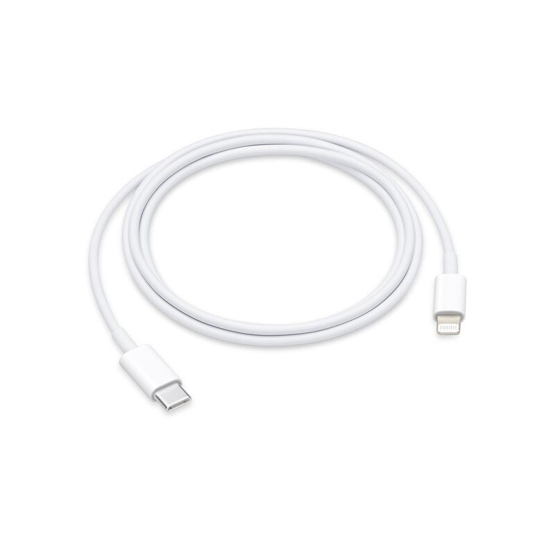 Cablu de incarcare/date, Fast charging USB Type-C, Apple, Lightning, 1m, Alb