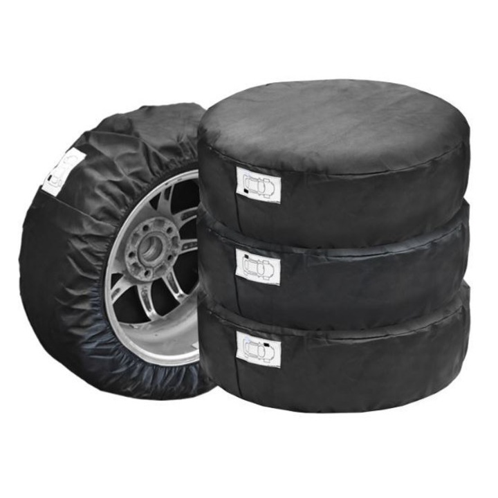 Калъф за съхранение на автомобилни гуми, размер М, за гуми с размер R13 / R14, черен, с етикет, 1 брой