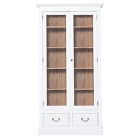 vitrina szel-mob cu 2 usi mari 2 sertare cu sine culoare exterior alb  culoare interiro natural 100 lemn masiv 210x110x39 cm imagen 5_0_
0