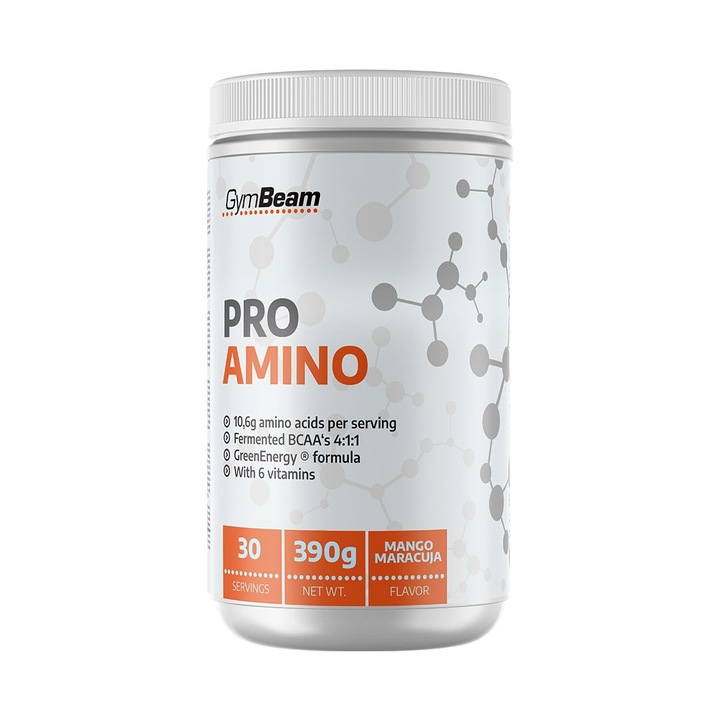 Аминокиселини GymBeam, ProAMINO, Maracuja Mango, 390 гр
