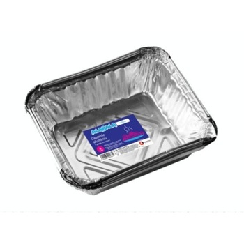 Set 4 Caserole din Aluminiu cu Capac, 146x120x46 mm,1 Portie, Dreptunghiulare Set 4 Caserole din Aluminiu cu Capac, 146x120x46 mm,1 Portie, Dreptunghiulare