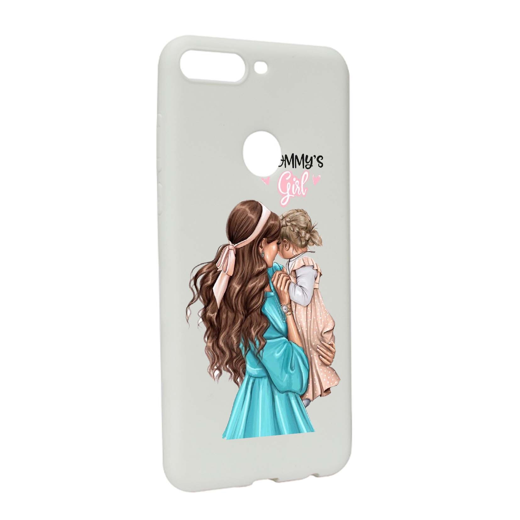 Husa de protectie Mommy's Girl, pentru Huawei Y7 2018 / Y7 Prime 2018, rezistenta la uzura, anti-alunecare, din silicon Premium, W555