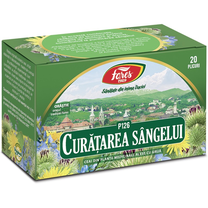 Ceai de plante, pentru curatarea sangelui, Fares, 20 plicuri