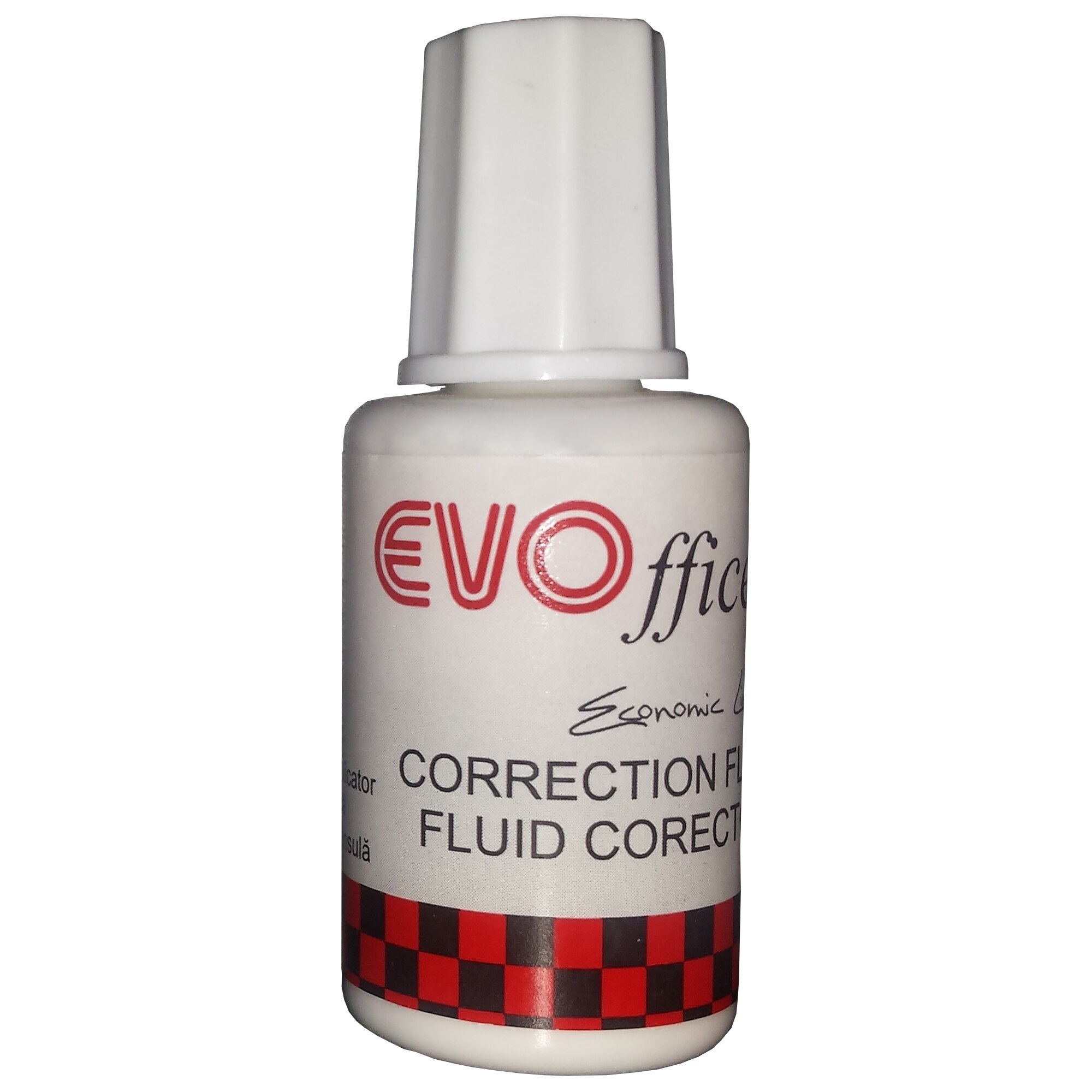 Fluid corector EVOffice Economic Line, cu pensula pe baza de apa, 20 ml