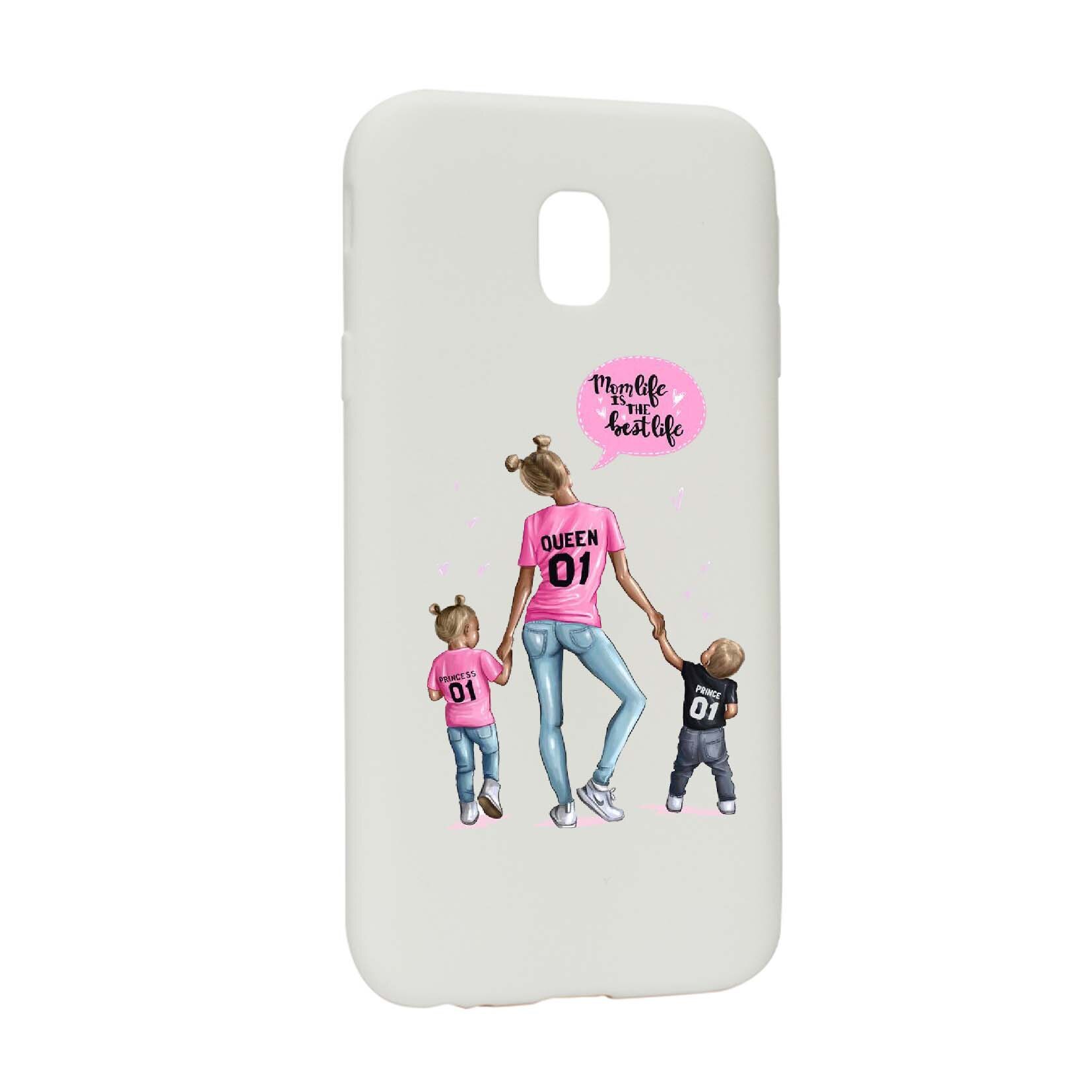 Husa de protectie Mom Life, pentru Samsung Galaxy J3 2018, rezistenta la uzura, anti-alunecare, din silicon Premium, W557