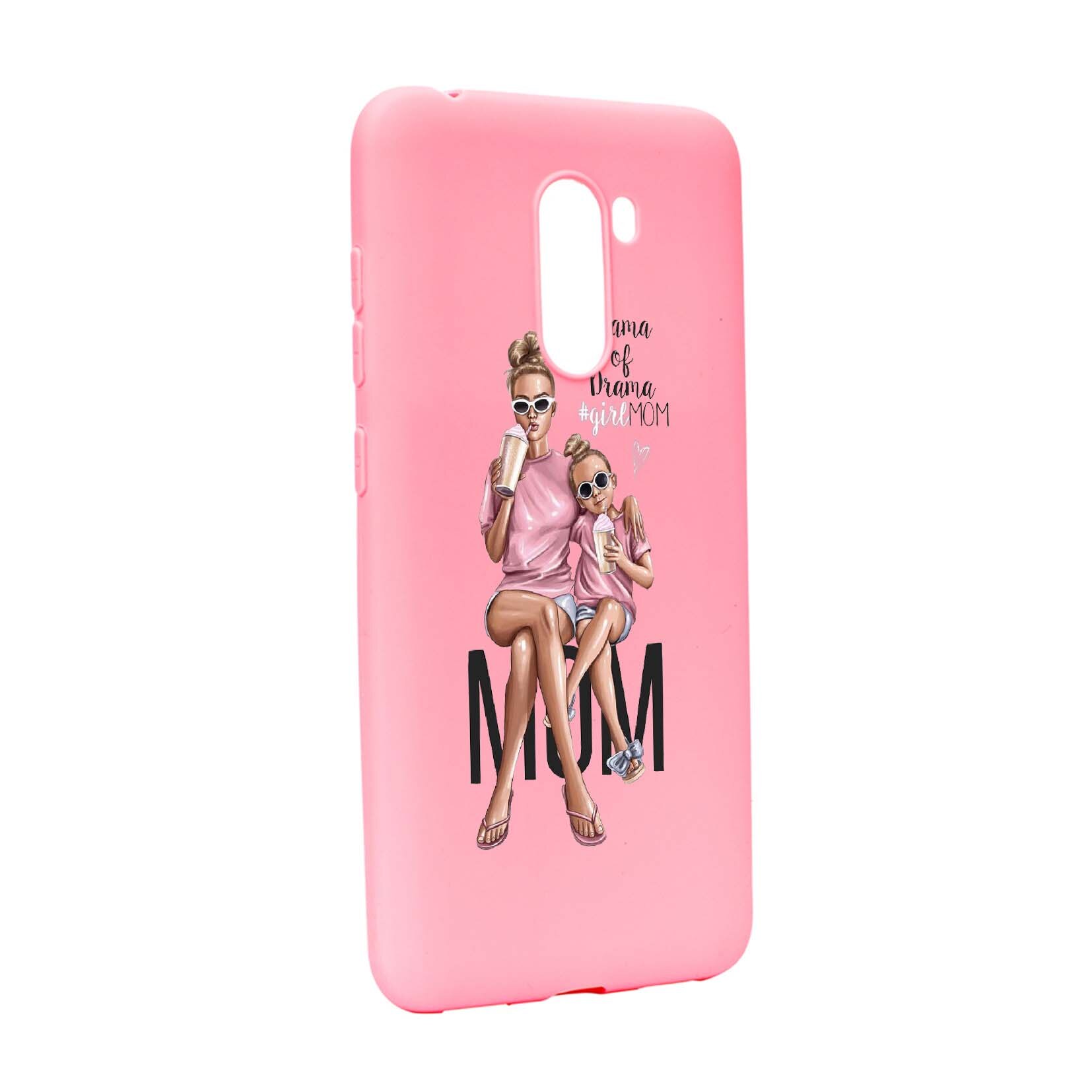 Husa de protectie Girl Mom, pentru Xiaomi PocoPhone F1, rezistenta la uzura, anti-alunecare, din silicon Premium, P558