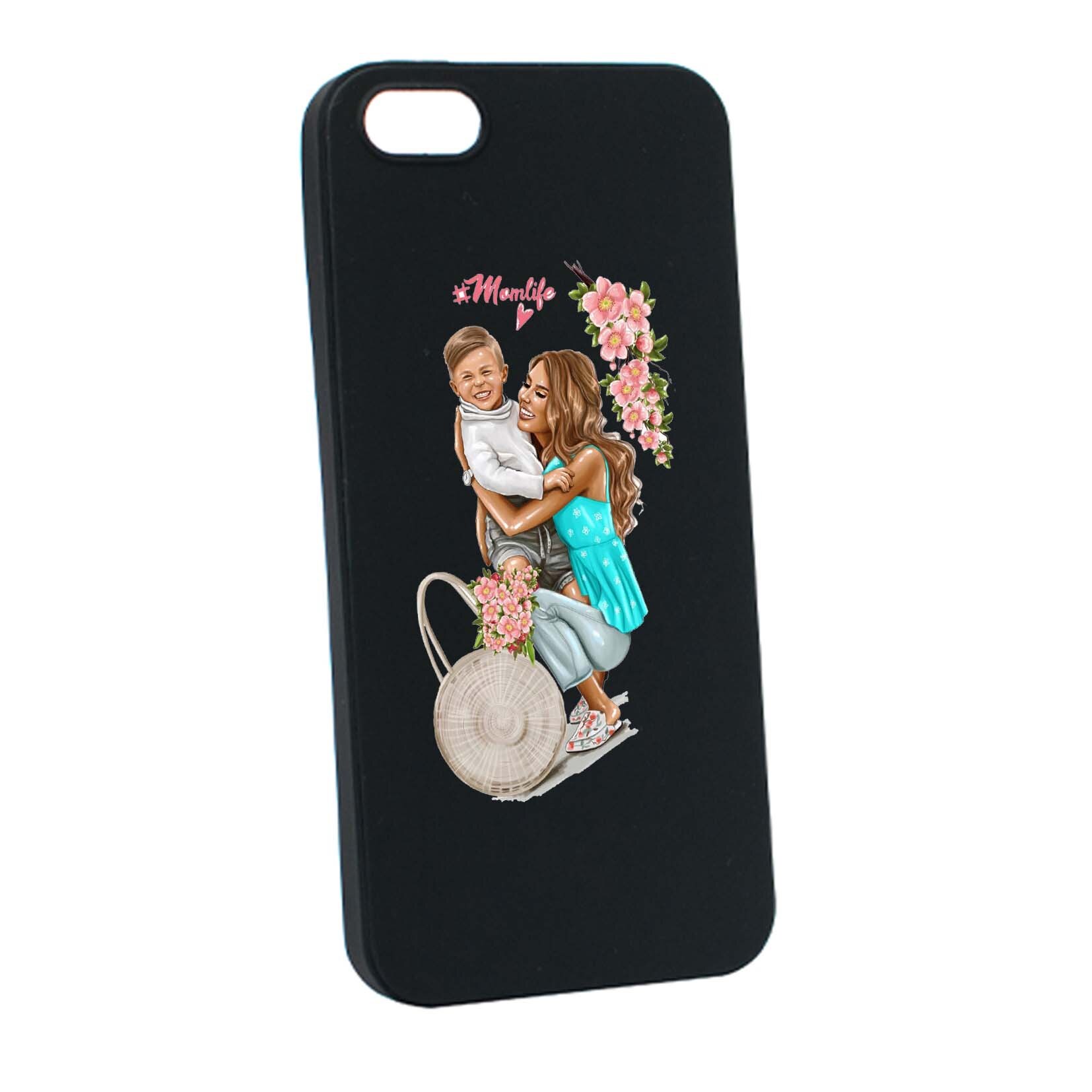 Husa de protectie Mom Life, pentru Apple iPhone SE / 5S / 5, rezistenta la uzura, anti-alunecare, din silicon Premium, B559