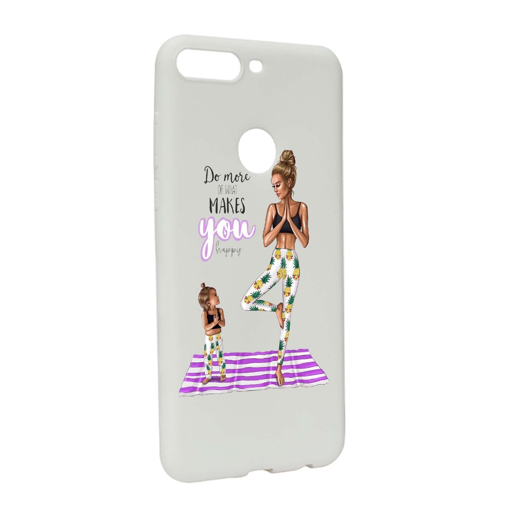 Husa de protectie Girl Mom, pentru Huawei Y7 2018 / Y7 Prime 2018, rezistenta la uzura, anti-alunecare, din silicon Premium, W560