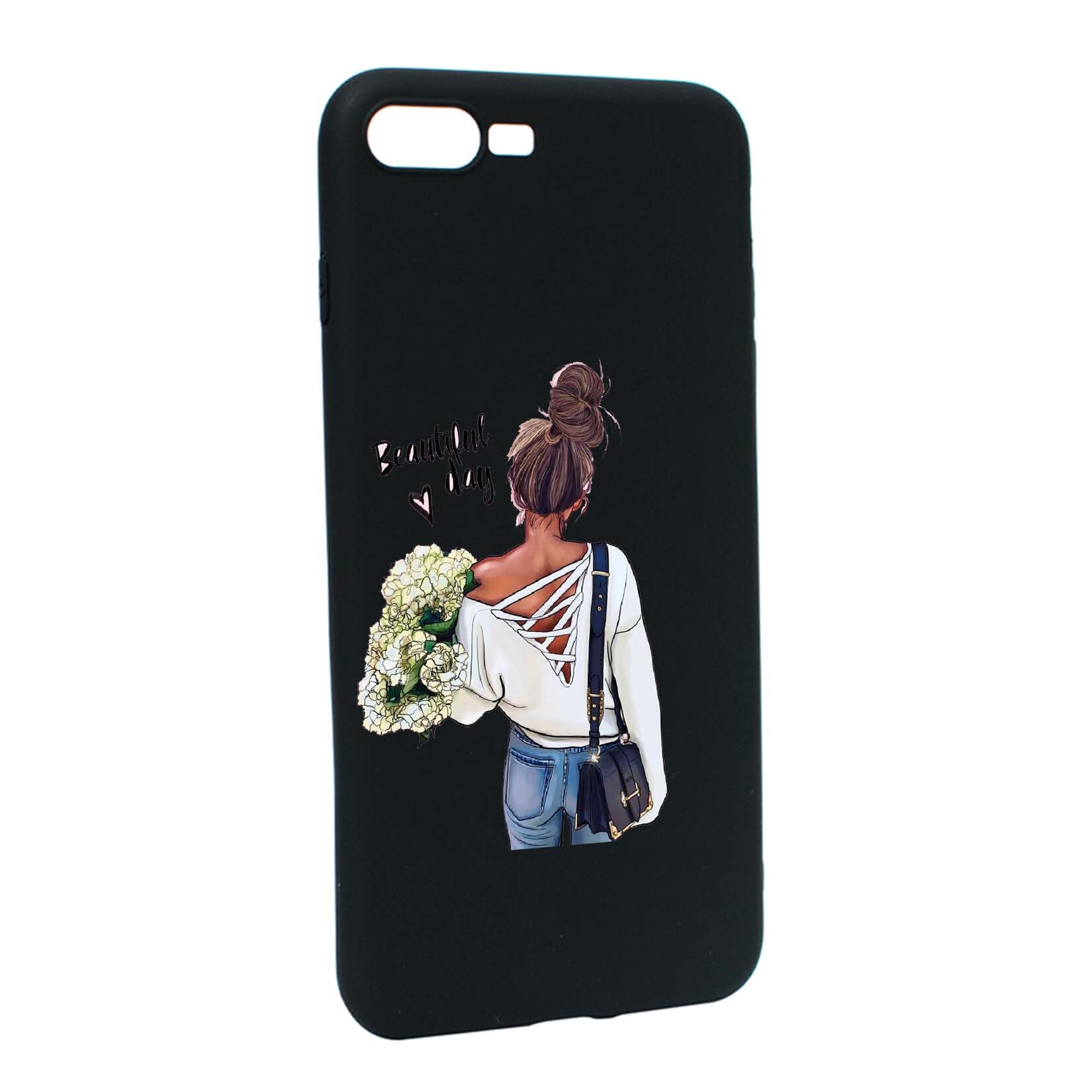 Husa de protectie Beautiful Day, pentru Apple iPhone 7 Plus / 8 Plus, rezistenta la uzura, anti-alunecare, din silicon Premium, B561