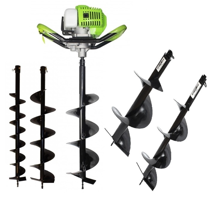 Motoburghiu Benzina Craft-Tec, Putere 3.4 CP, Burghiu de 100 x 800 mm, 150 x 800 mm, 200 mm x 800 mm, 250 x 800 m,300 mm x 800 mm inclus