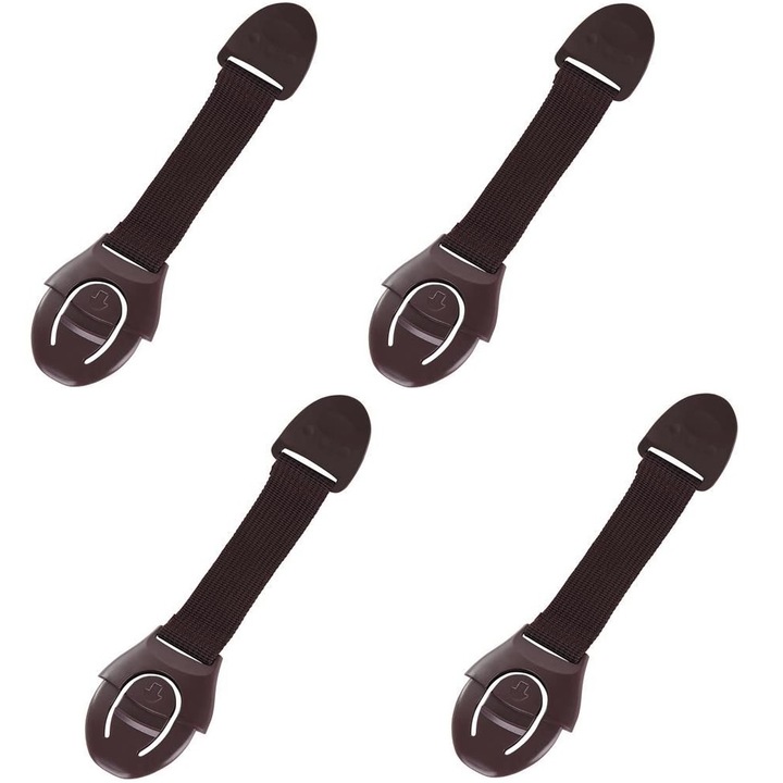 Set 4 protectii pentru usi de dulap, LRTM, maro