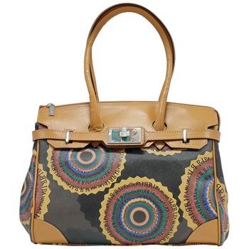 Geanta de dama office Ripani din canvas si piele naturala 0207 multicolor Geanta de dama office Ripani din canvas si piele naturala 0207 multicolor
