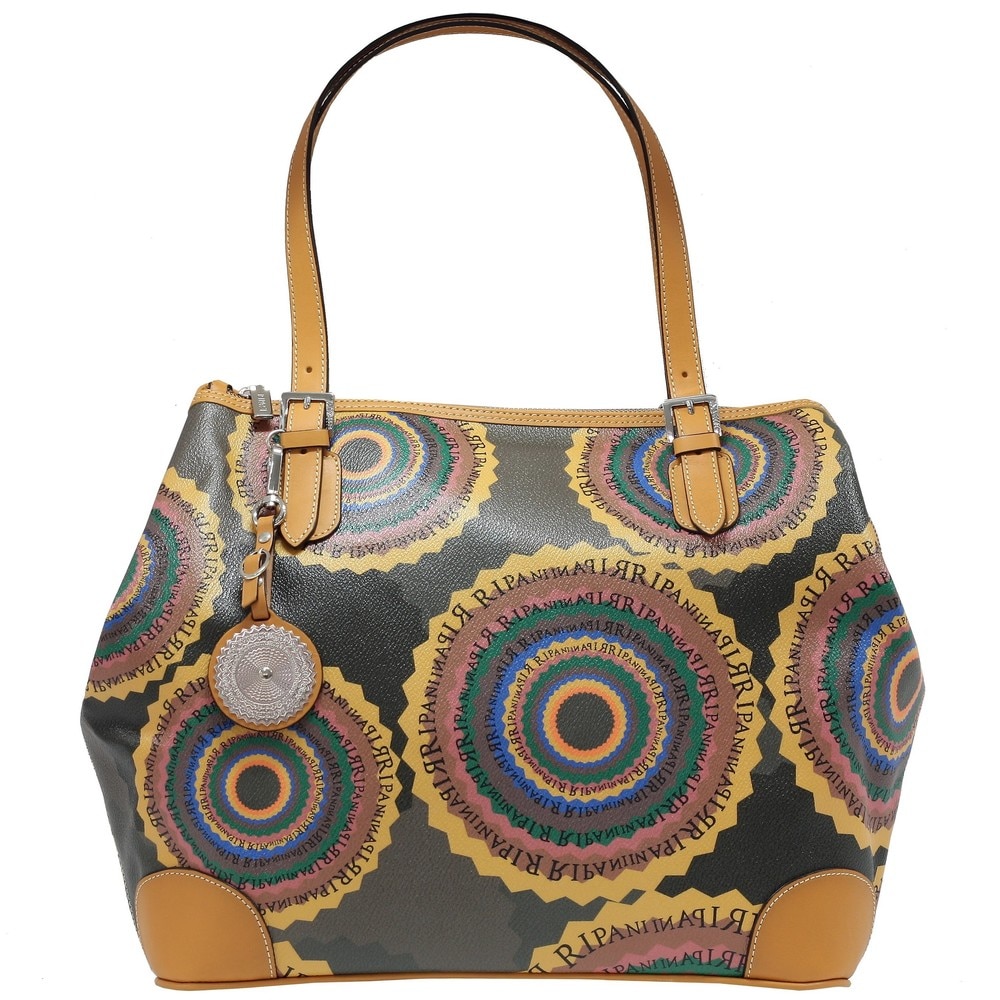 Geanta de dama tip shopper Ripani din canvas si piele naturala 0240 multicolor