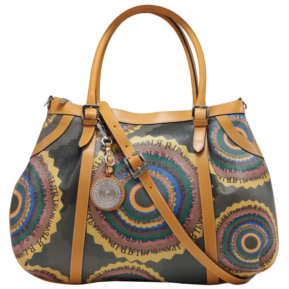 Geanta de dama office Ripani din canvas si piele naturala 0276 multicolor