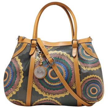 Geanta de dama office Ripani din canvas si piele naturala 0276 multicolor Geanta de dama office Ripani din canvas si piele naturala 0276 multicolor