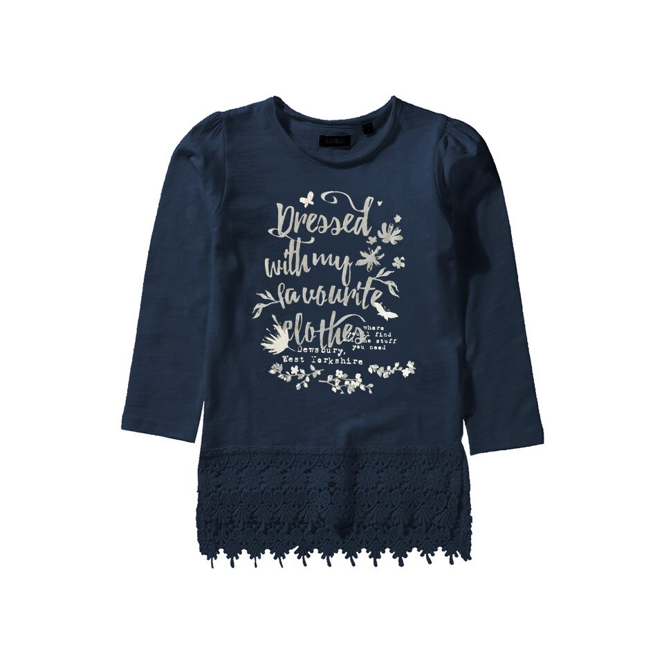 Bluza bumbac Blue Seven fete, albastra, marimea 116 cm, 6 ani