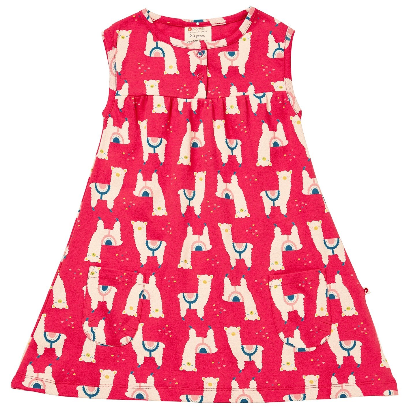 Rochie cu imprimeu Alpaca, bumbac organic, multicolor