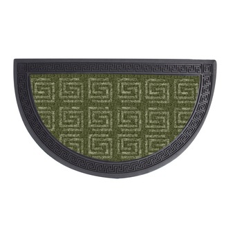 Covoras intrare Gemitex semiluna din cauciuc antiderapant negru cu polipropilena verde 40x60cm Covoras intrare Gemitex semiluna din cauciuc antiderapant negru cu polipropilena verde 40x60cm