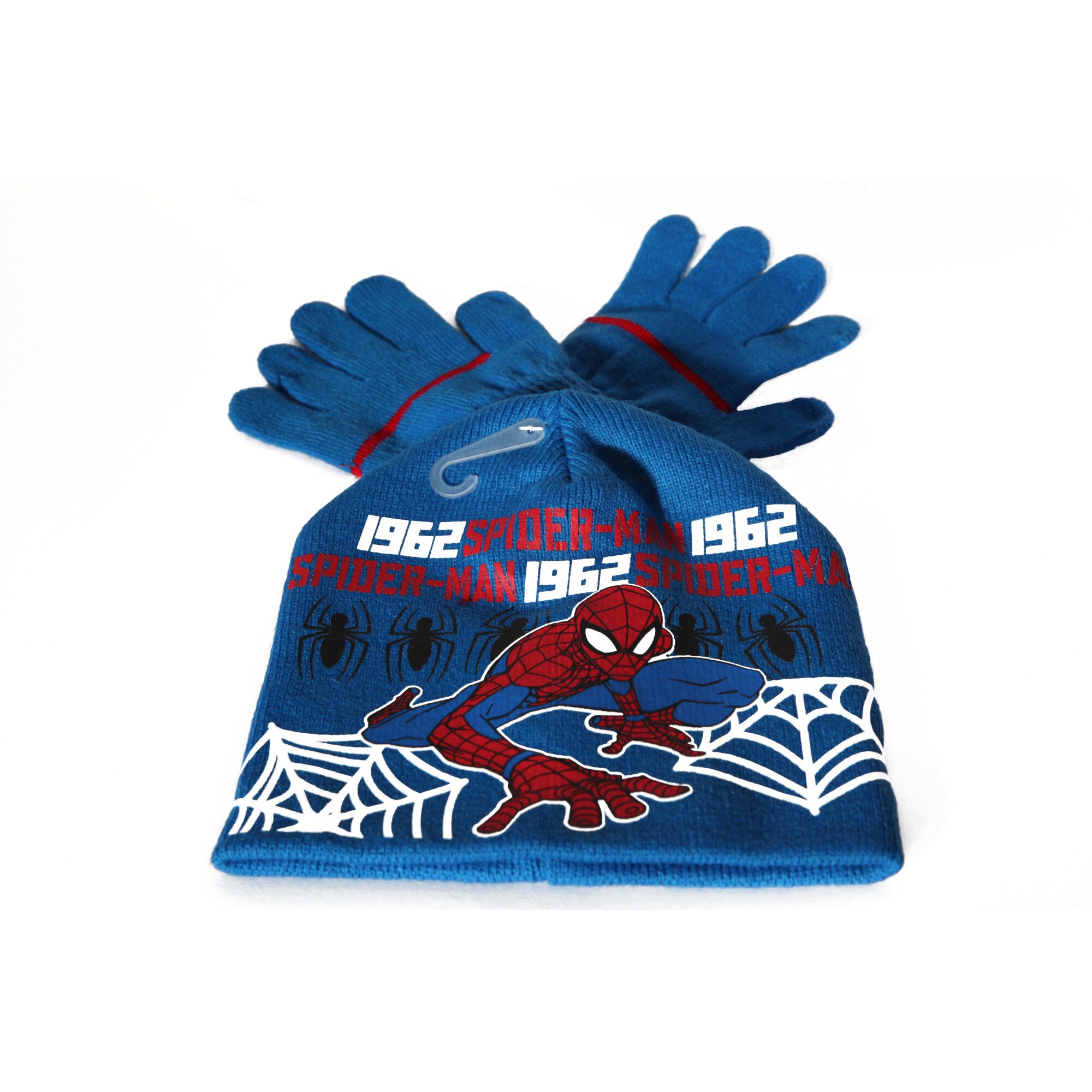 Set caciula+manusi Spiderman, albastru 52 cm
