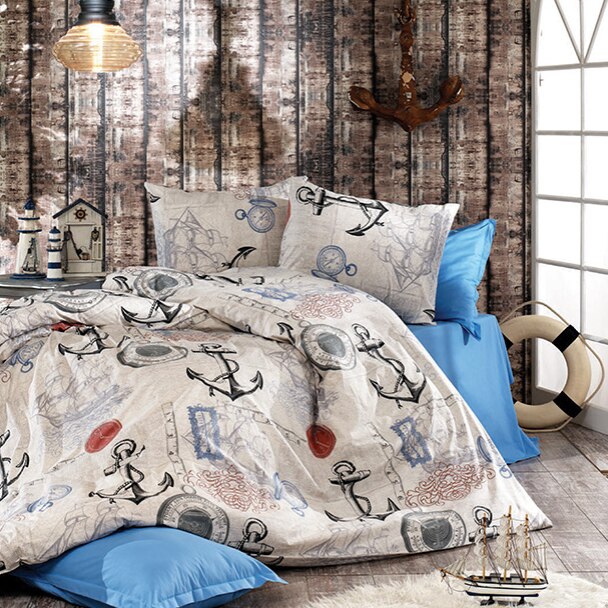 Lenjerie copii Ancore, Bumbac100%, Pentru Pat 1 Persoana