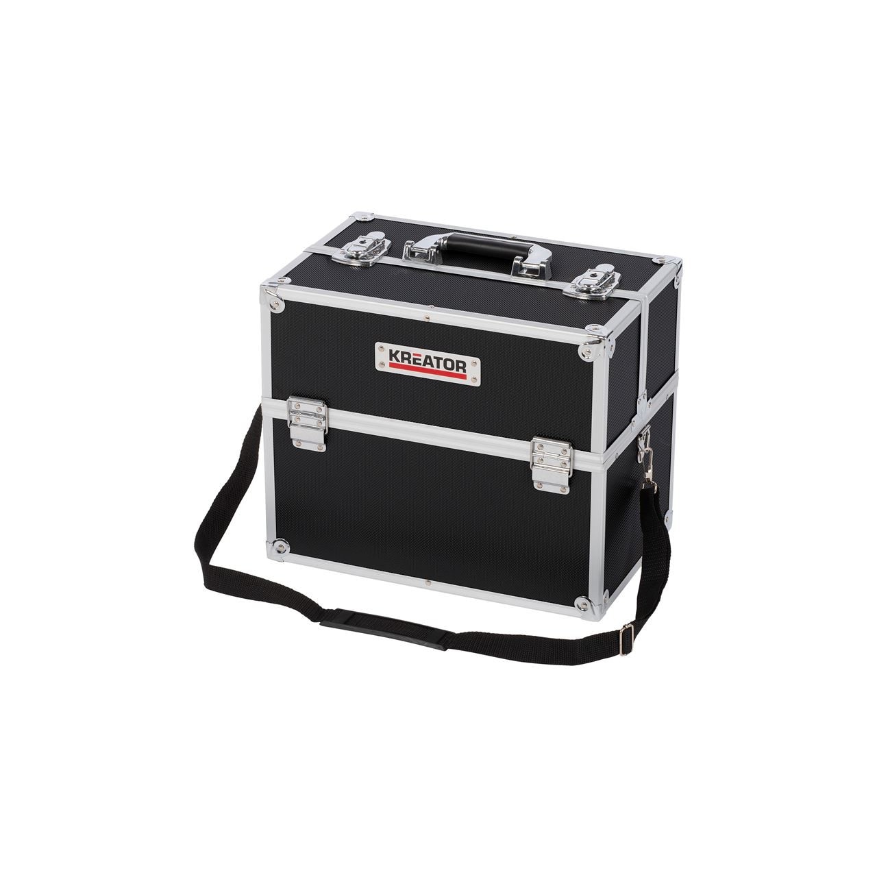 Geanta aluminiu pentru scule, KREATOR, 36 x 23 x 30 cm, negru