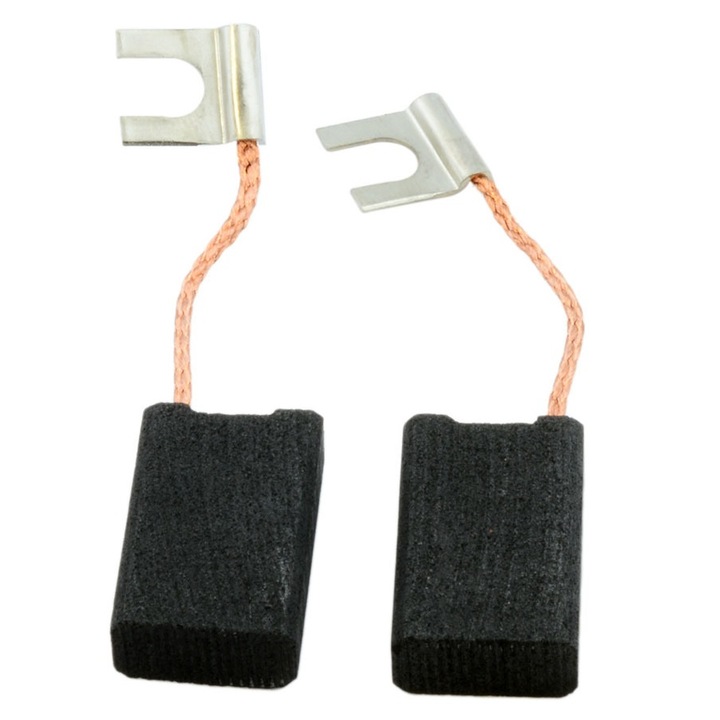 Set doua perii de carbon cu cablu si conector pentru Bosch UB2J77, Buildalot Bosch, 6.4 x 12.5 x 19 mm, Negru