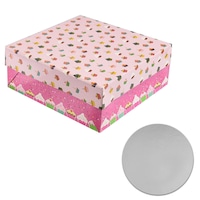 Set Suport tort rotund din carton si cutie transport PMS 833067, 30 cm diametru, model universal