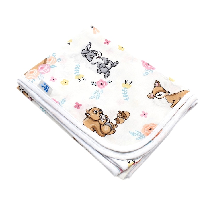 Бебешко одеяло Balticbebe, Бял/розов, Памук, 0+, 80x100 см
